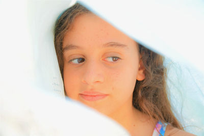 Close-up portrait of teenage girl