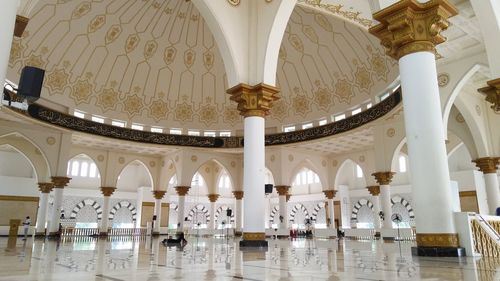 Low angle view of illuminated ceiling in building