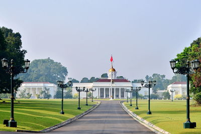 View of historic building against clear sky