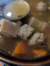 Close-up of soup in bowl