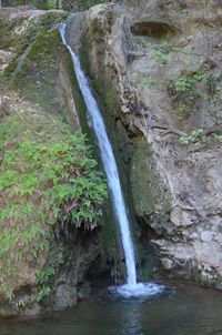 Water flowing through rocks