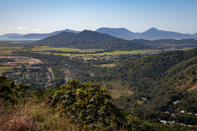 High angle view of landscape against sky