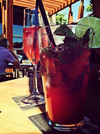 Close-up of drink on table