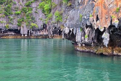 Rock formations in sea