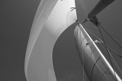 Low angle view of sailboat against sky