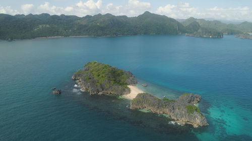 High angle view of sea against sky