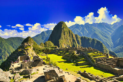 Remains of dream of inca empire, superb view of machu picchu ancient ruins