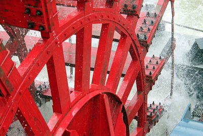 Close-up of red machinery