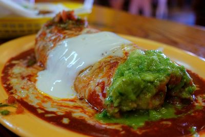 Close-up of served food