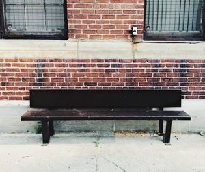 Empty benches in row