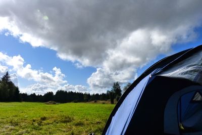 Scenic view of field against sky