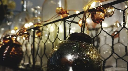 Close-up of illuminated christmas decoration