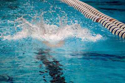 Water splashing in swimming pool