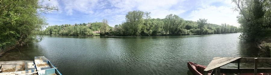 Panoramic view of lake against sky