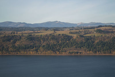 Landscape panorama at multnomah falls near portland, oregon, usa