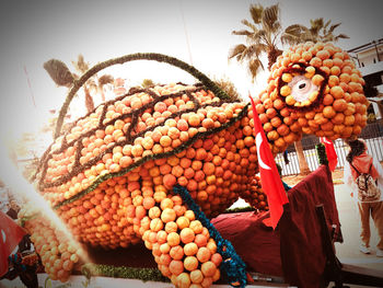 Various fruits for sale at market stall