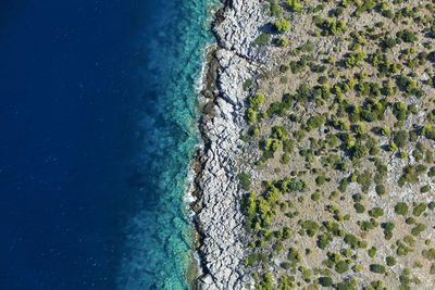 High angle view of sea shore