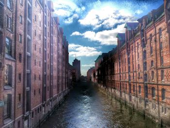 Narrow canal along buildings