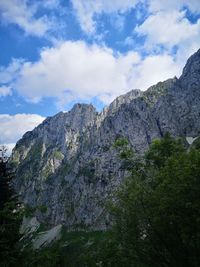 Low angle view of mountain against sky