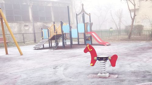 Children hanging in playground