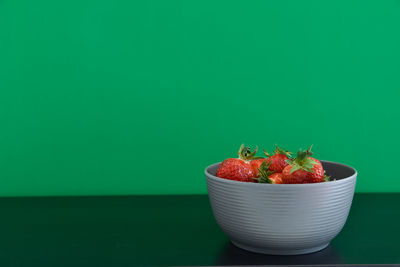 Close-up of strawberries in bowl