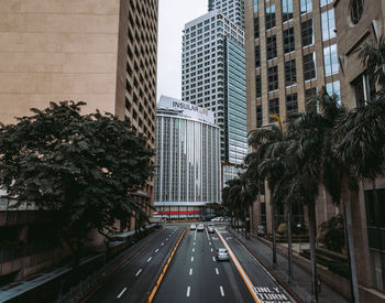 Road amidst buildings in city