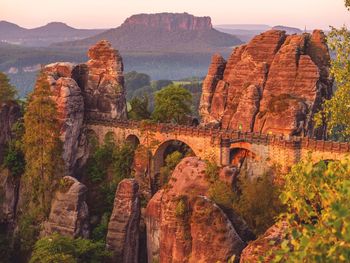 View on the bastei during sunrise