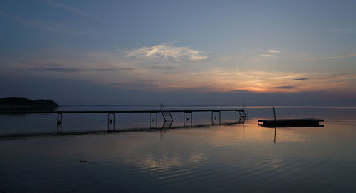 Scenic view of sea against sky at sunset