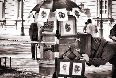 Man with umbrella