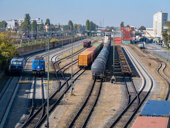 High angle view of railroad tracks