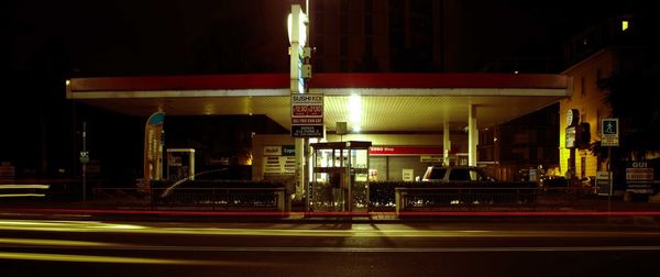 Light trails in city at night