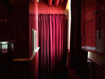 View of curtains in the dark