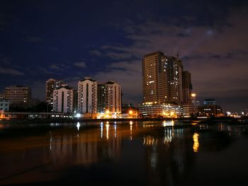 Illuminated city at night
