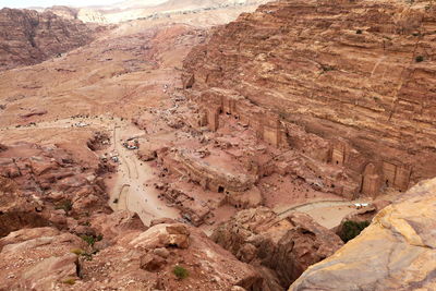 High angle view of a desert