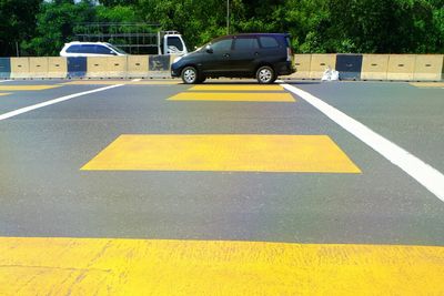 Road marking on road