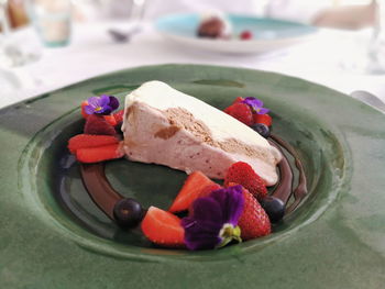 Close-up of cake in plate