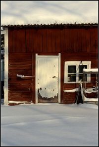 Closed wooden door