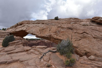 Scenic view of rock formations against sky