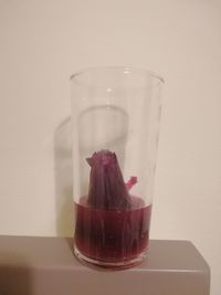 Close-up of drink in glass on table