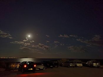 Cars on road at night
