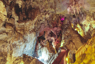 Low angle view of rock formation