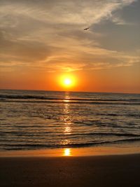 Scenic view of sunset over sea