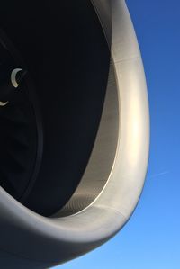 Low angle view of pipe against clear sky