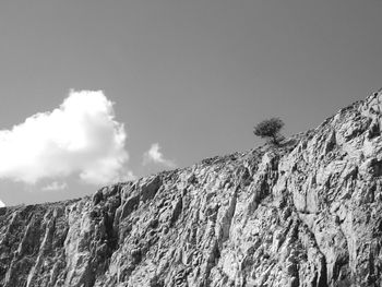 Low angle view of mountain against sky