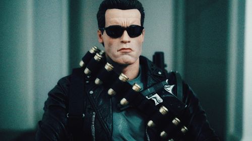 Mid adult man wearing sunglasses at home