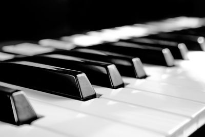 Close-up of piano keys