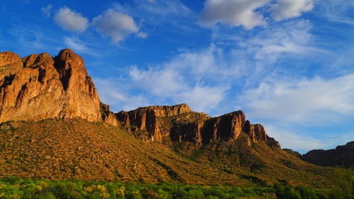 Scenic view of rocky mountains against sky