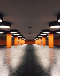 Empty corridor of subway station