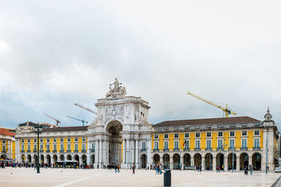 Group of people in front of building