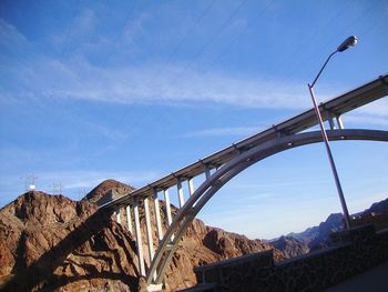 Low angle view of built structure against blue sky